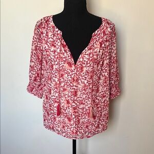 BB Dakota Pink Floral Blouse